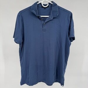 Robert Barakett Men's Blue Pima Cotton Polo Shirt Size L Short Sleeve‎ Casual